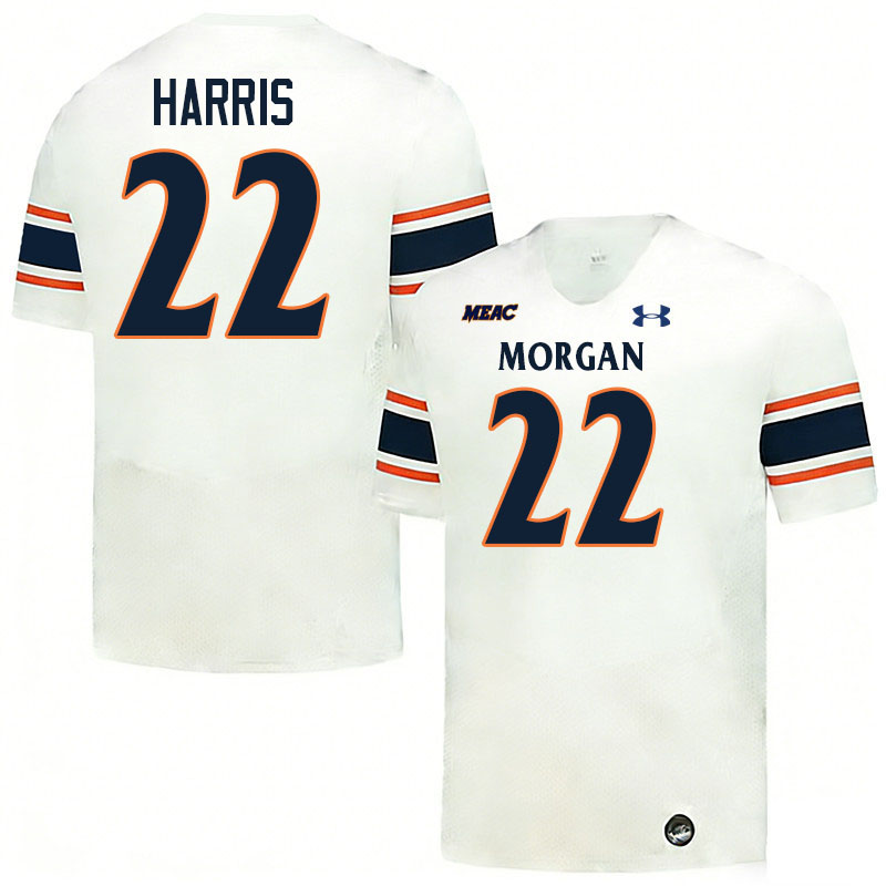 Morgan State Bears #22 Dorian Harris College Football Jerseys,Uniforms Stitched-White